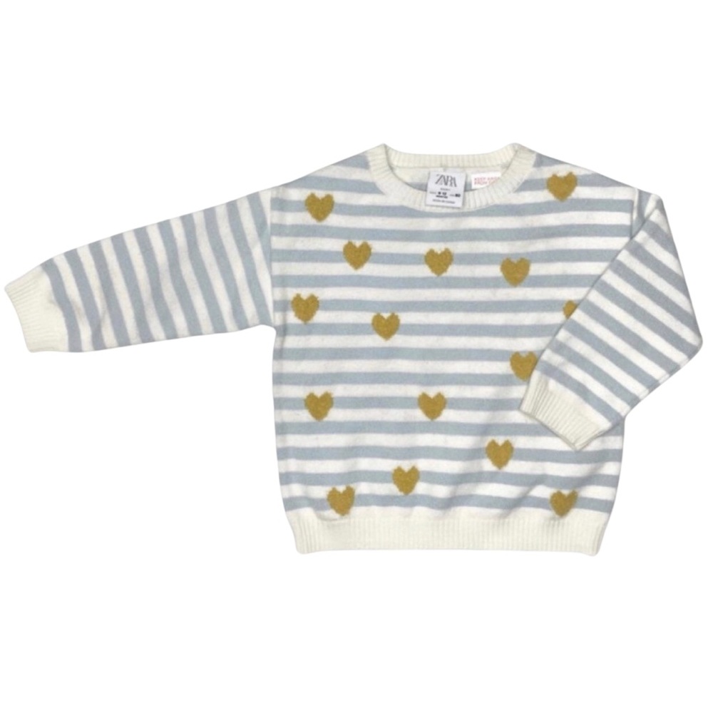 Zara Stripes And Hearts Sweater‎